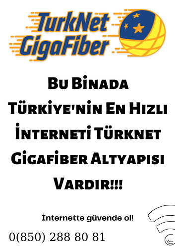 Bu Binada Türkiye'nin En Hızlı İnterneti Türknet Gigafiber Altyapısı Vardır!!! (1)