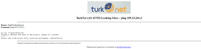 turknet ping sorunu turknetten kaynaklı kanıt 2